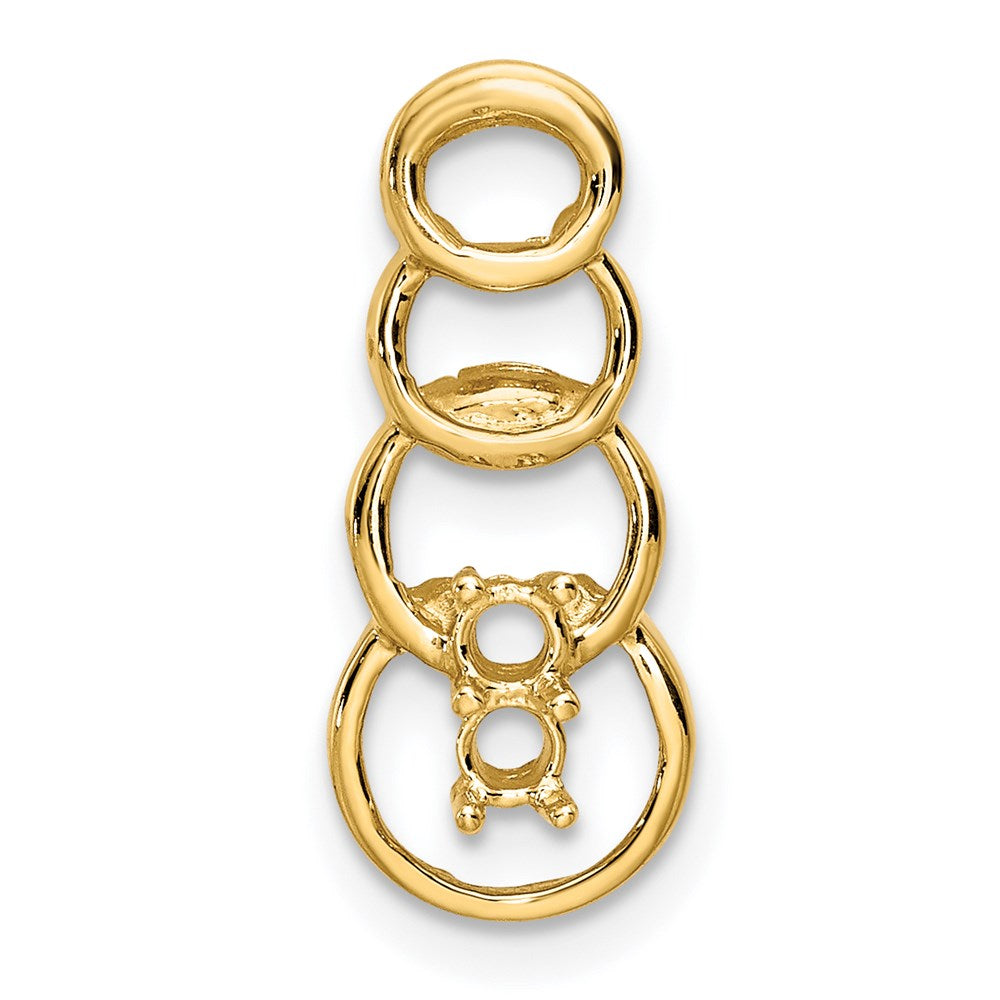 14k 2 Genuine Stone Family Pendant