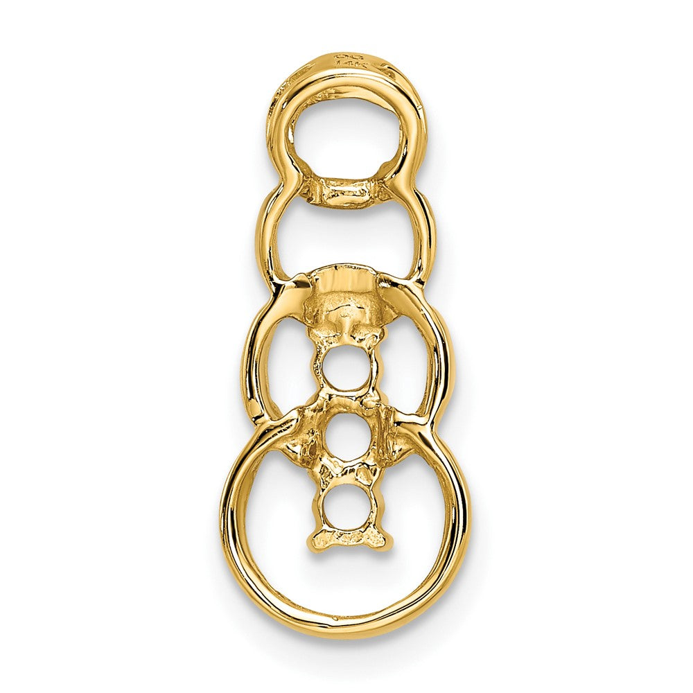 14k 3 Genuine Stone Family Pendant