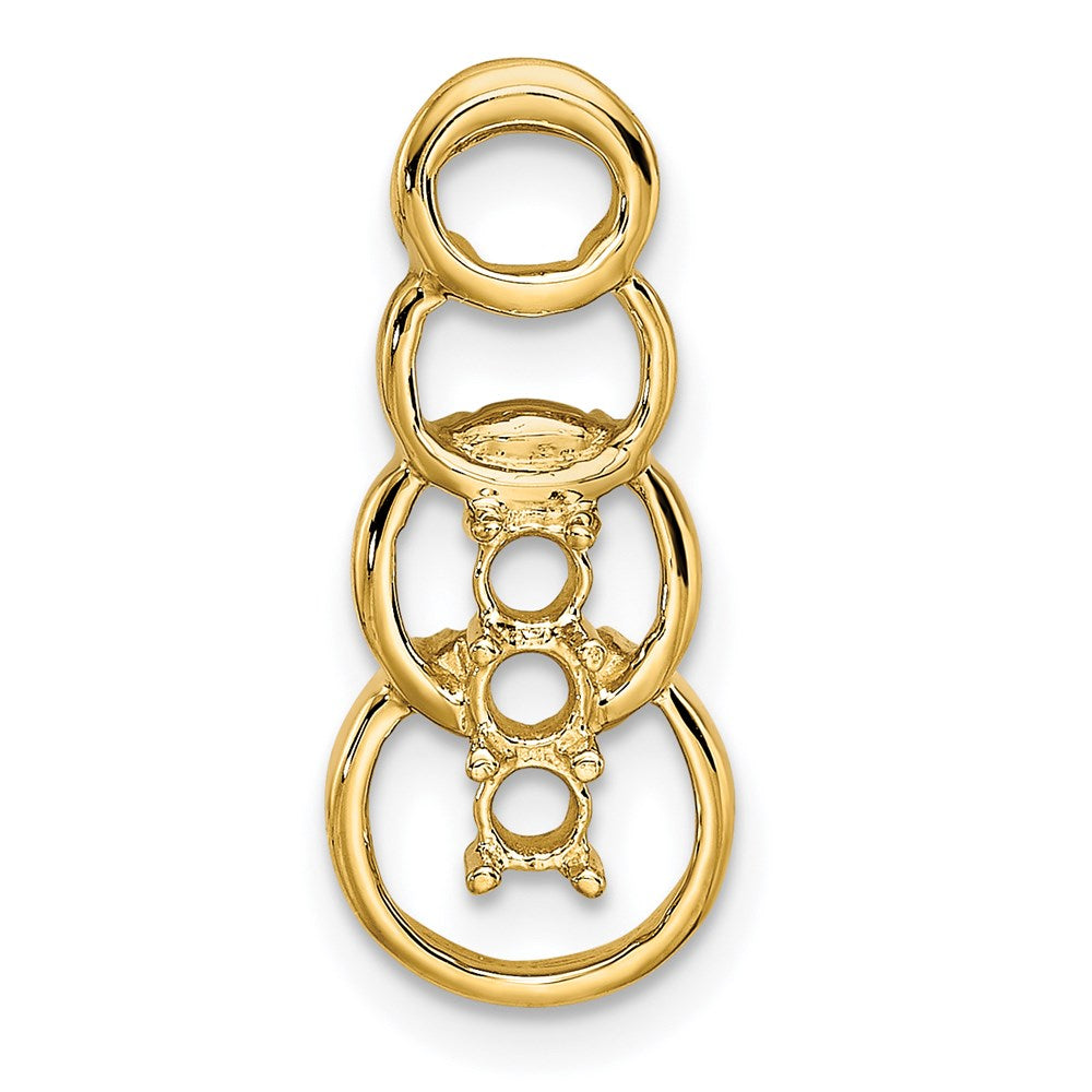 14k 3 Genuine Stone Family Pendant