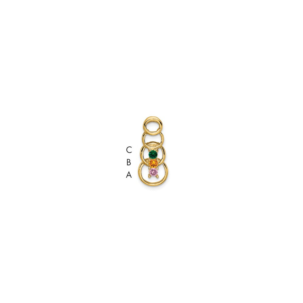 14k 3 Stone Family Pendant Mounting