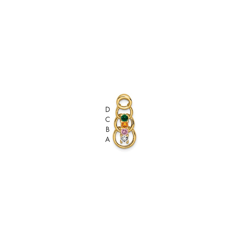 14k 4 Synthetic Stone Family Pendant