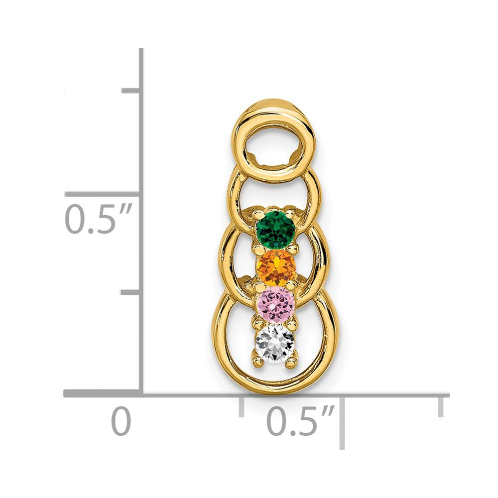 14k 4 Genuine Stone Family Pendant