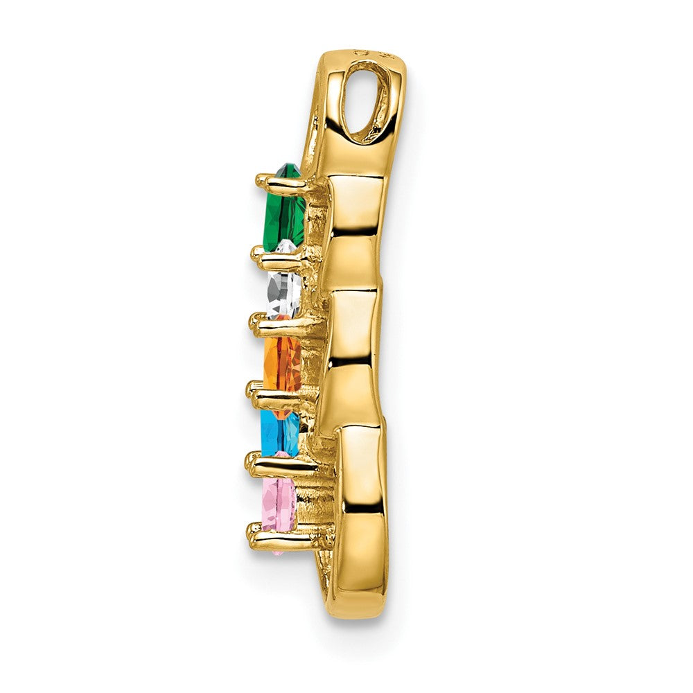 14k 5 Synthetic Stone Family Pendant