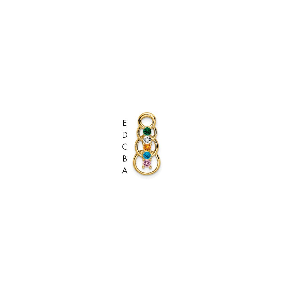 14k 5 Synthetic Stone Family Pendant