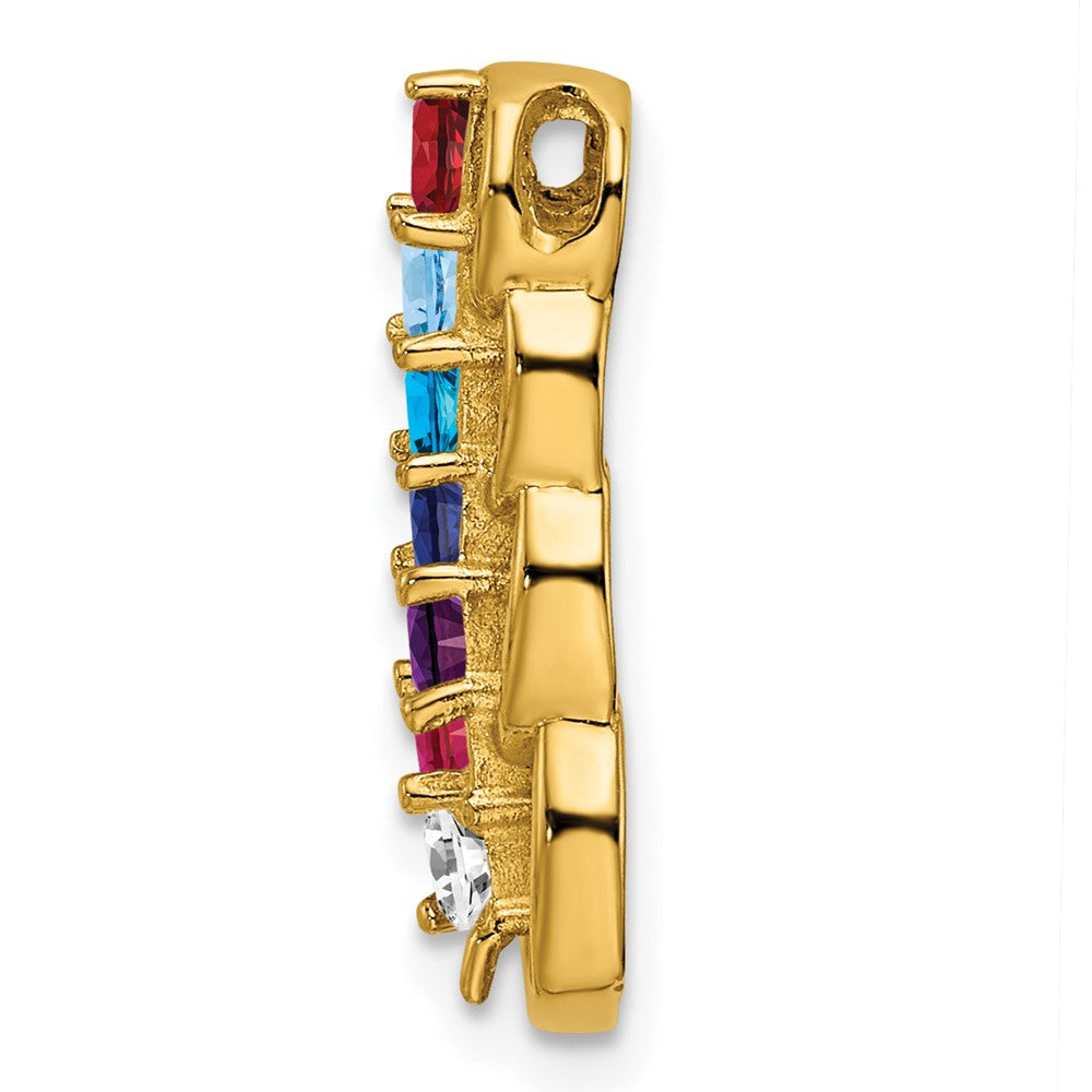 14ky 7 Synthetic Stone Family Pendant