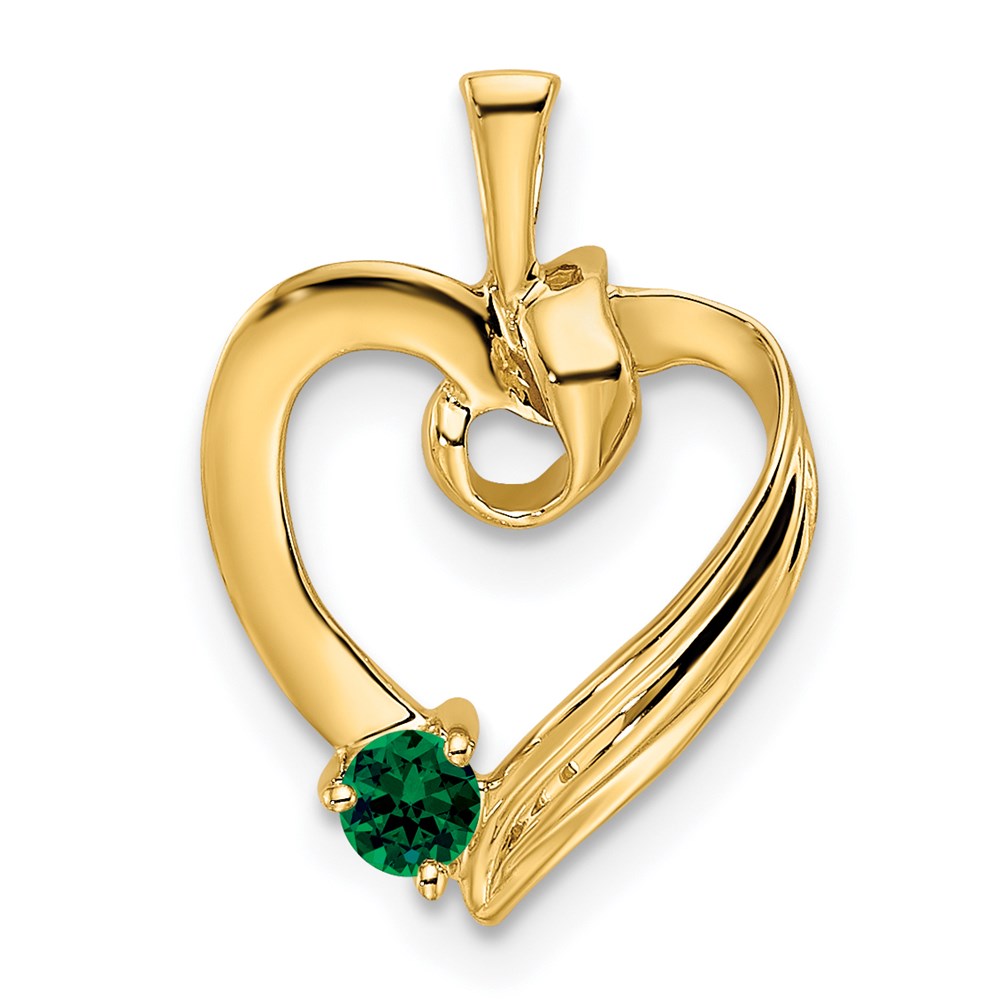 14k 1 Synthetic Stone Family Pendant