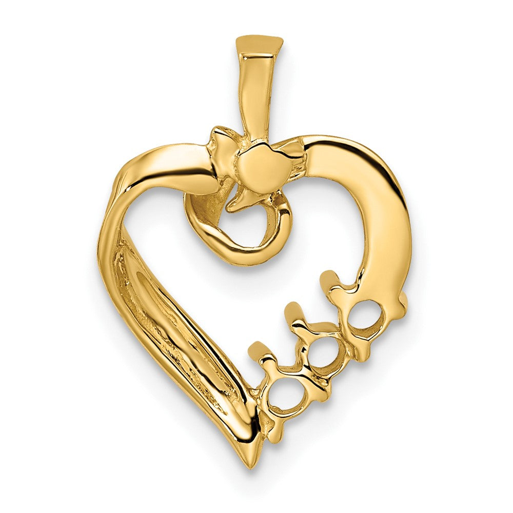 14k 3 Synthetic Stone Family Pendant