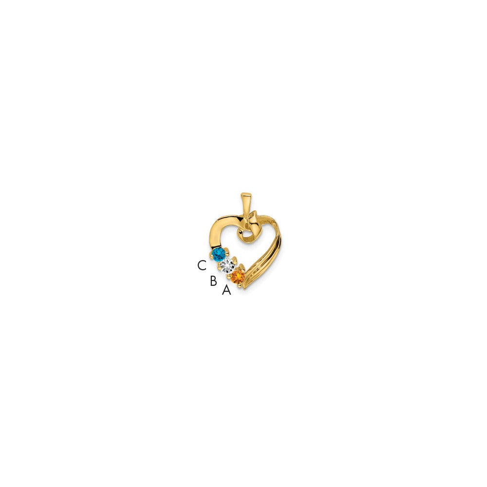 14k 3 Stone Family Pendant Mounting
