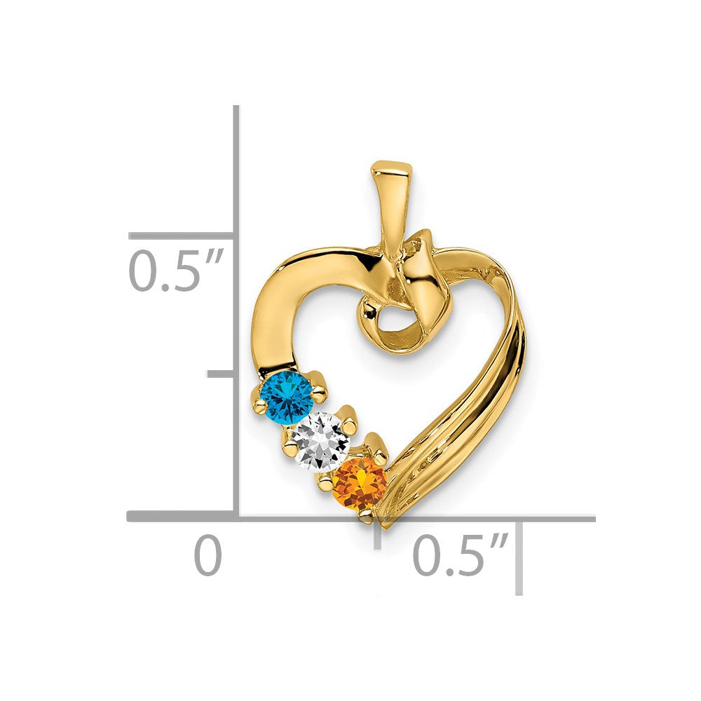 14k 3 Stone Family Pendant Mounting