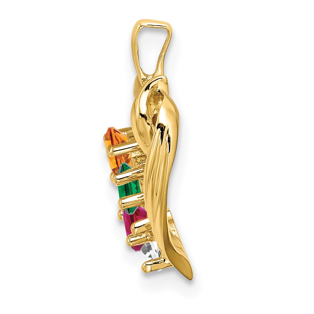 14k 4 Genuine Stone Family Pendant