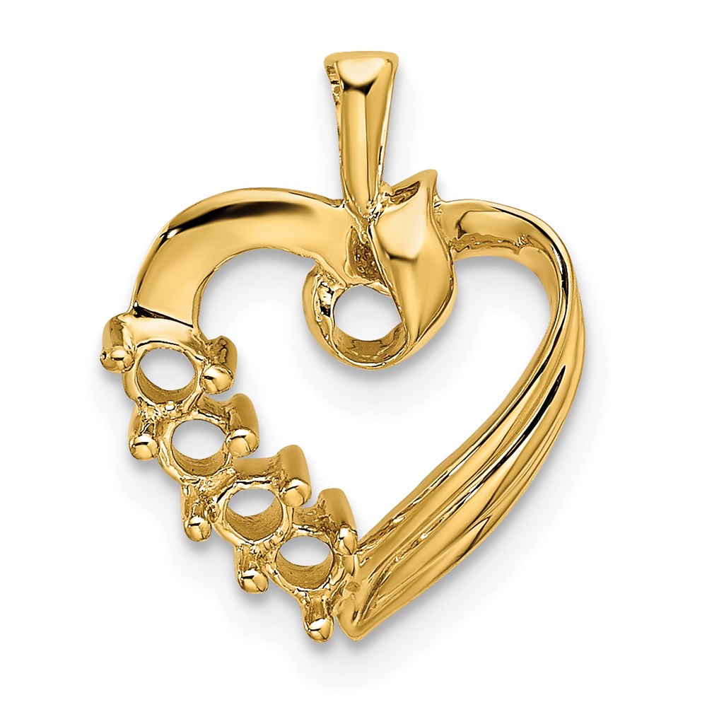 14k 4 Genuine Stone Family Pendant