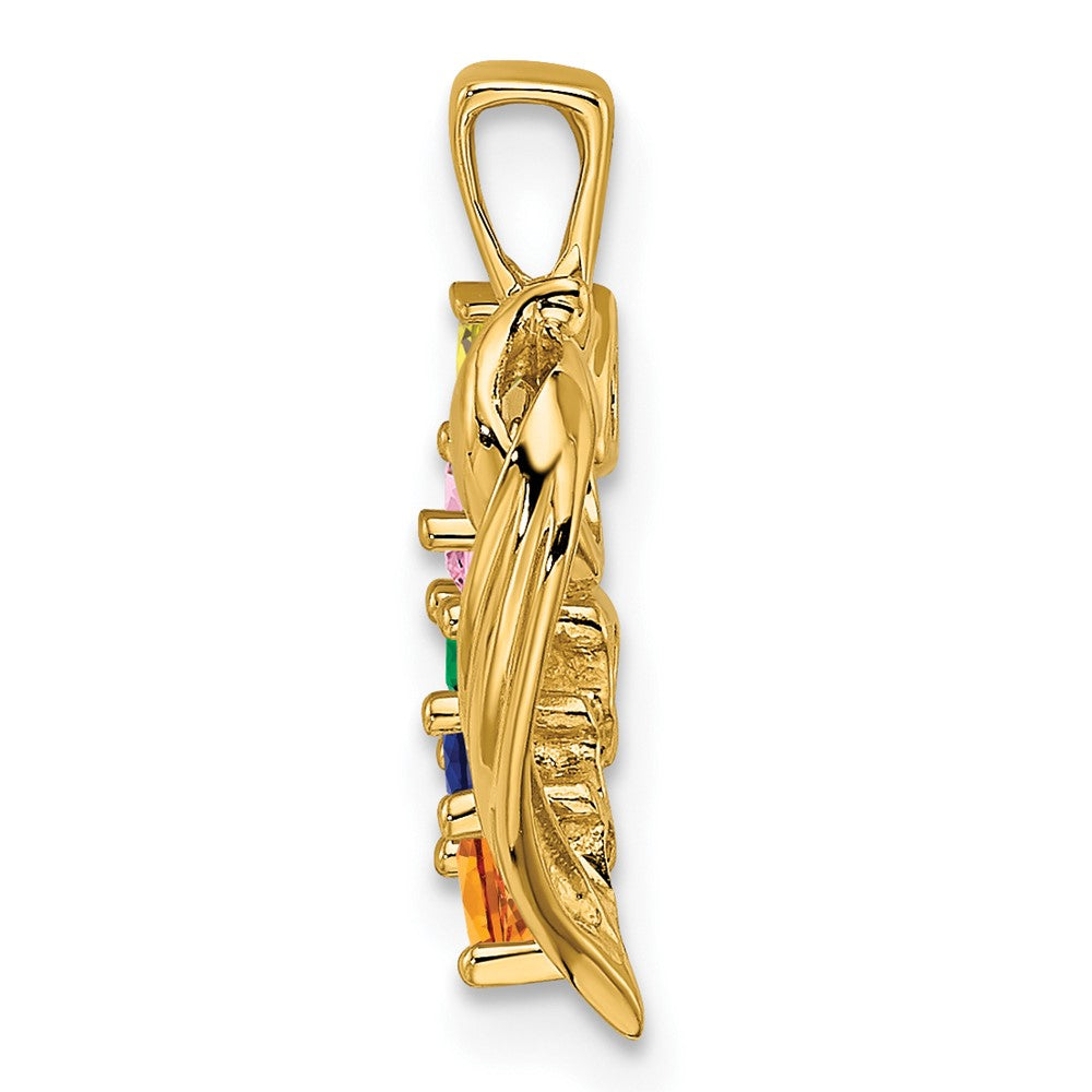 14k 5 Synthetic Stone Family Pendant