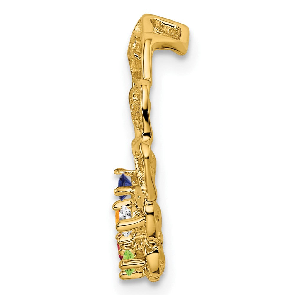 14k 5 Genuine Stone Family Pendant