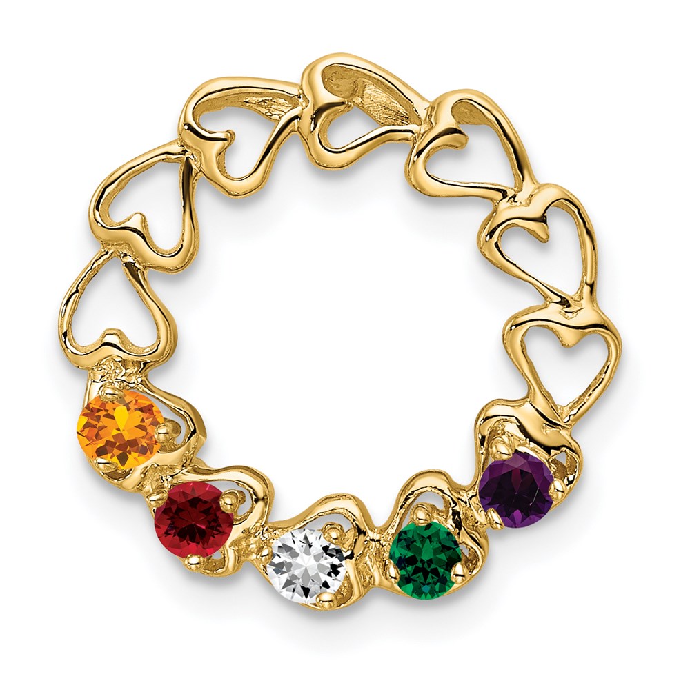 14k 5 Synthetic Stone Family Pendant