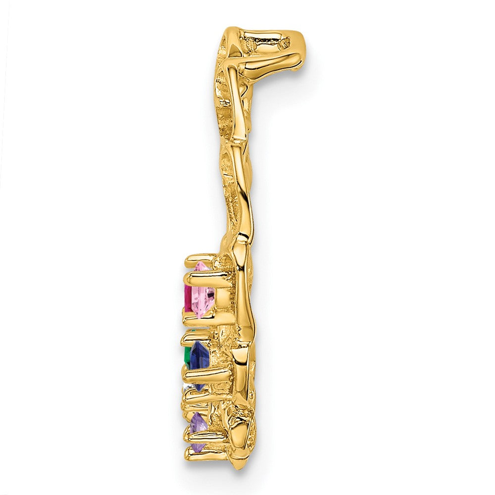 14k 6 Genuine Stone Family Pendant
