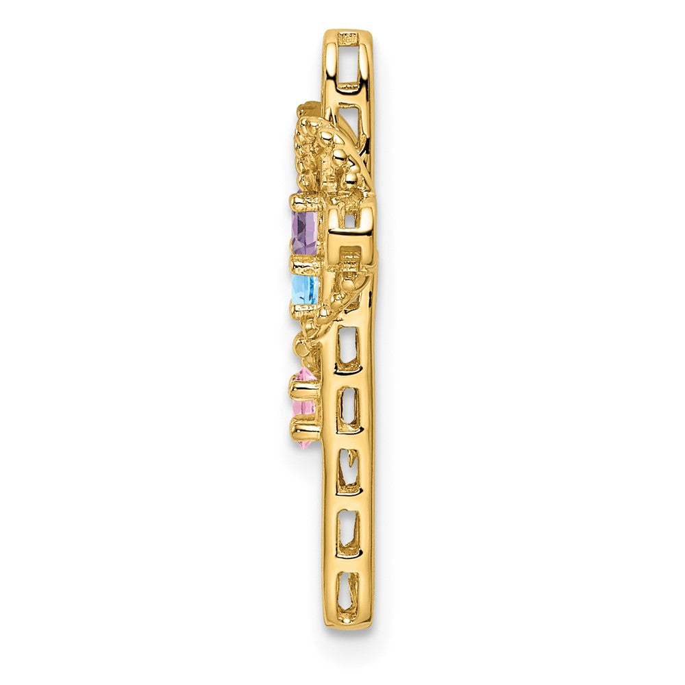 14k Synthetic Diamond Family Jewelry Pendant