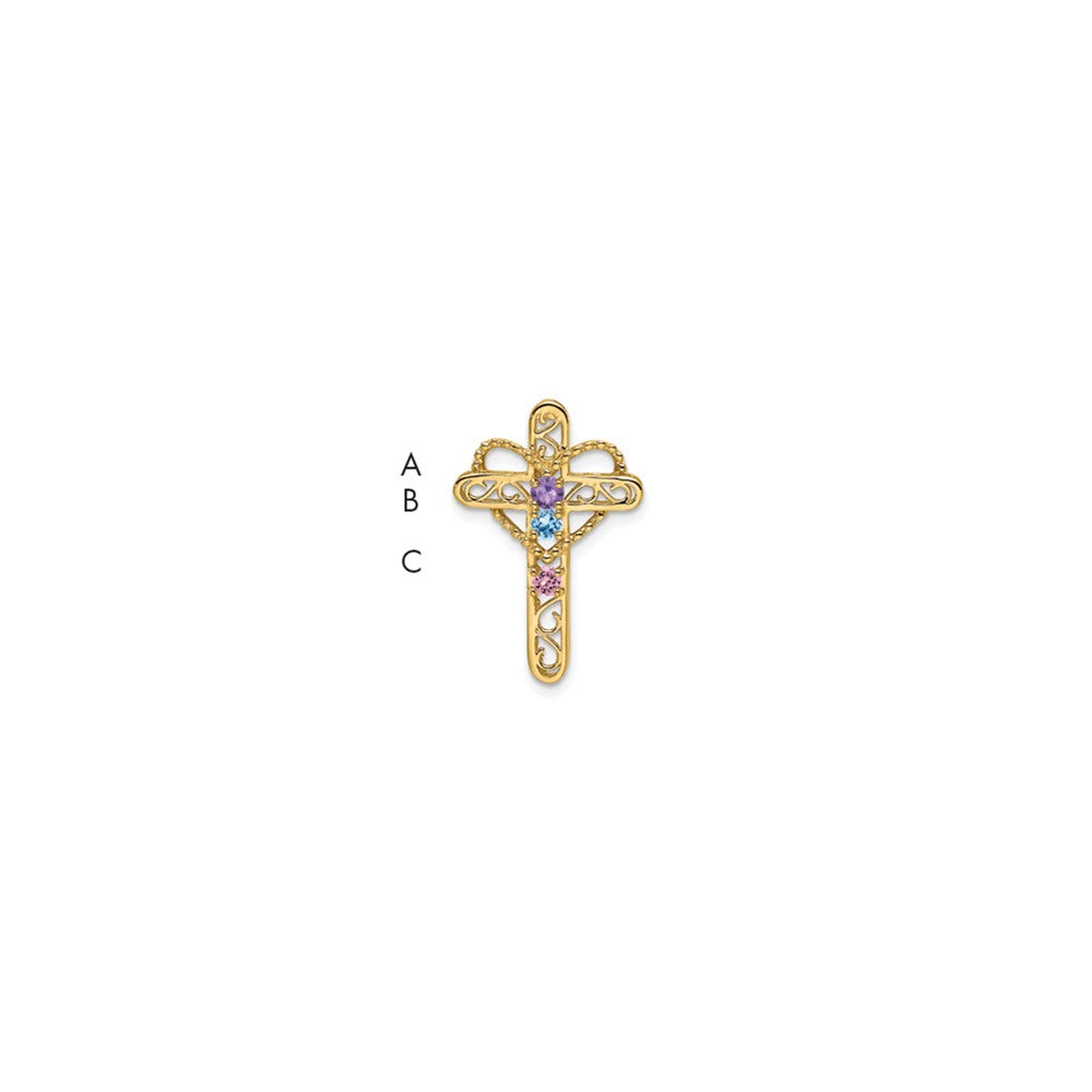 14k Synthetic Diamond Family Jewelry Pendant
