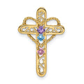 14k Synthetic Diamond Family Jewelry Pendant