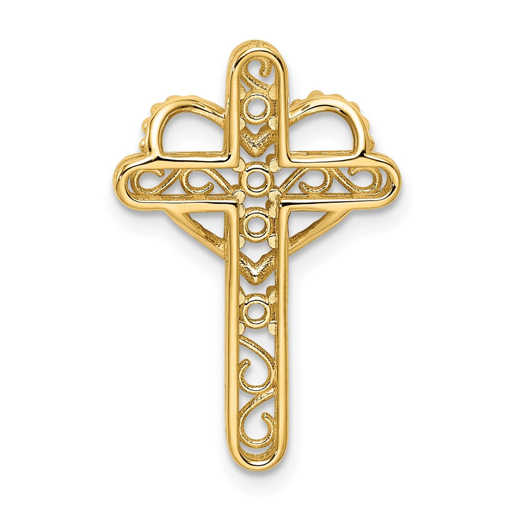 14k Genuine 4 Stone Mother's Cross Pendant
