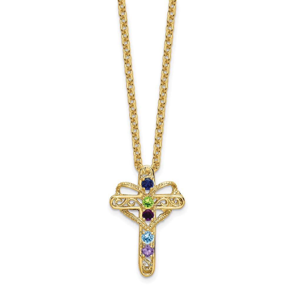 14k Synthetic Diamond Family Jewelry Pendant