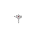14k White Gold Polish Filigree 1-Stone Mothers Cross Pendant Mounting