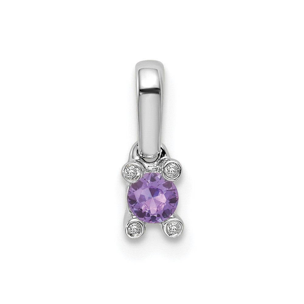 14K White Gold Family Jewelry Diamond Semi-Set Pendant