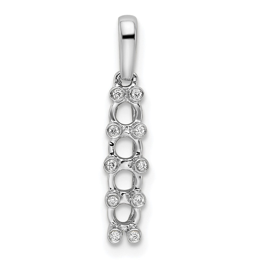 14K White Gold Family Jewelry Genuine Stone & Diamond Set Pendant