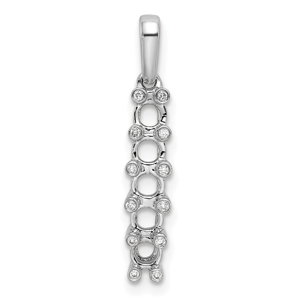 14K White Gold Family Jewelry Diamond Semi-Set Pendant