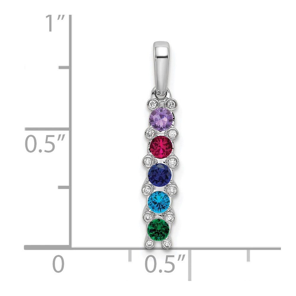 14K White Gold Family Jewelry Diamond Semi-Set Pendant
