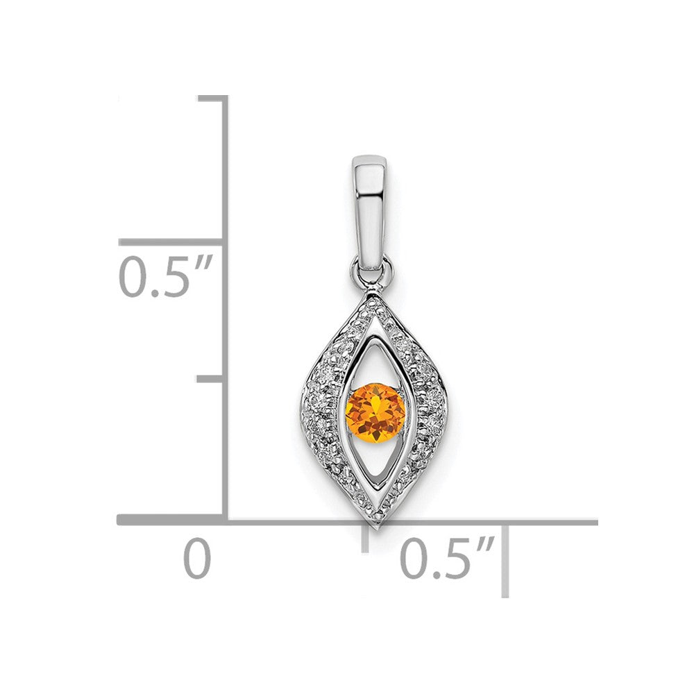 14K White Gold Family Jewelry Diamond Semi-Set Pendant