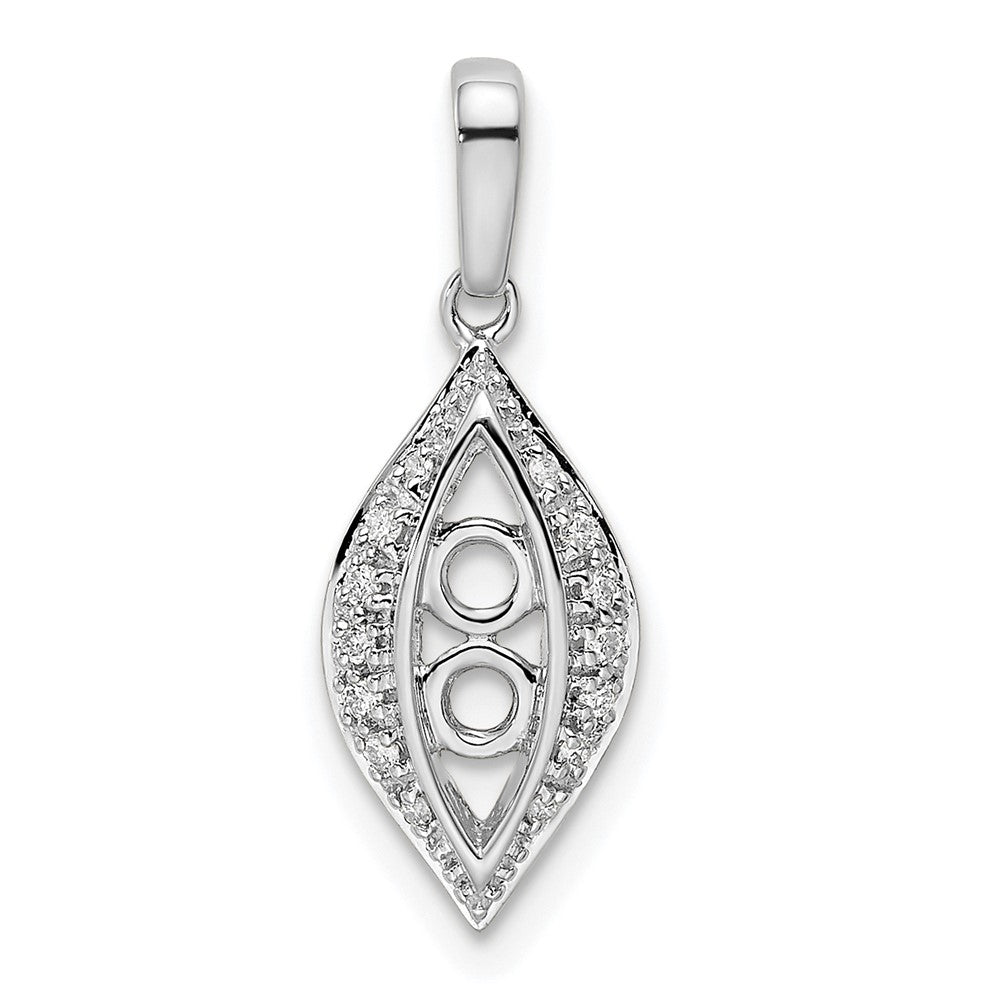 14K White Gold Family Jewelry Synthetic Stone & Diamond Set Pendant