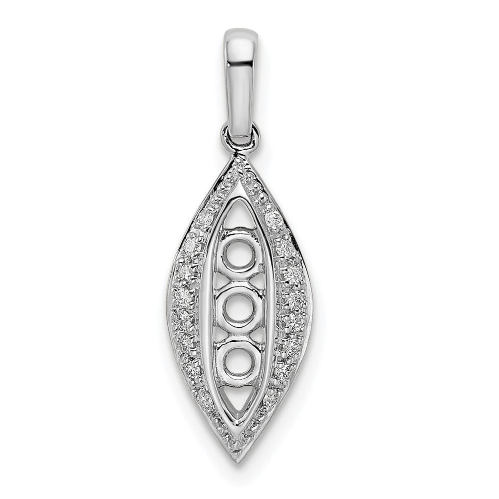 14KW Family Jewelry Synthetic Stone & Diamond Set Pendant