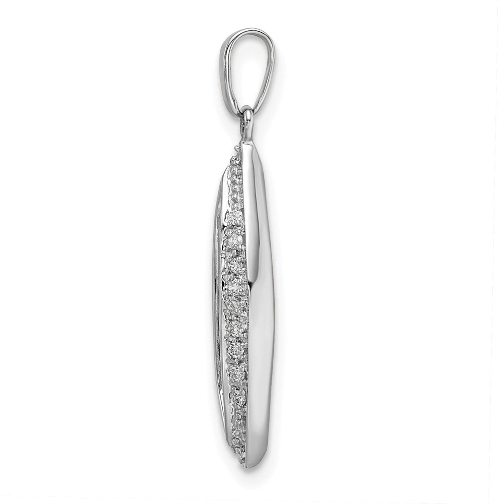 14K White Gold Family Jewelry Diamond Semi-Set Pendant