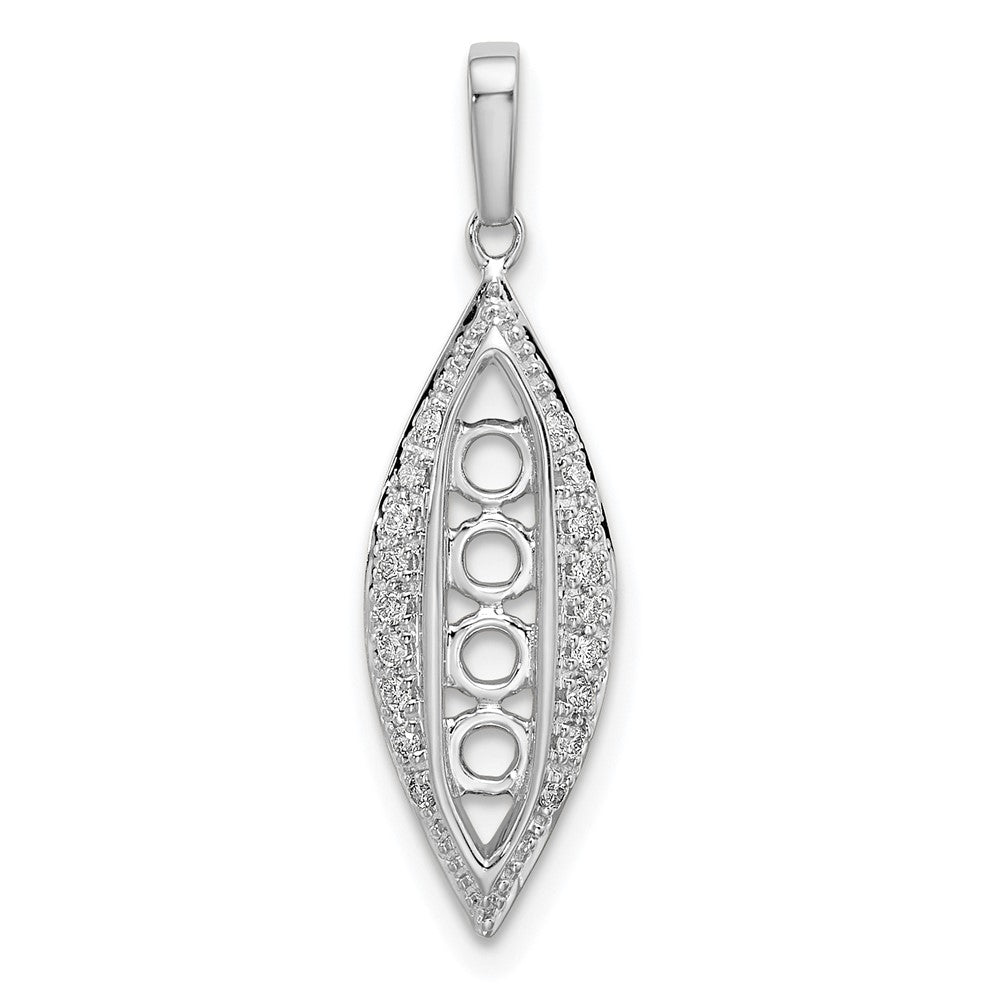 14K White Gold Family Jewelry Synthetic Stone & Diamond Set Pendant