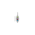 14K White Gold Family Jewelry Synthetic Stone & Diamond Set Pendant