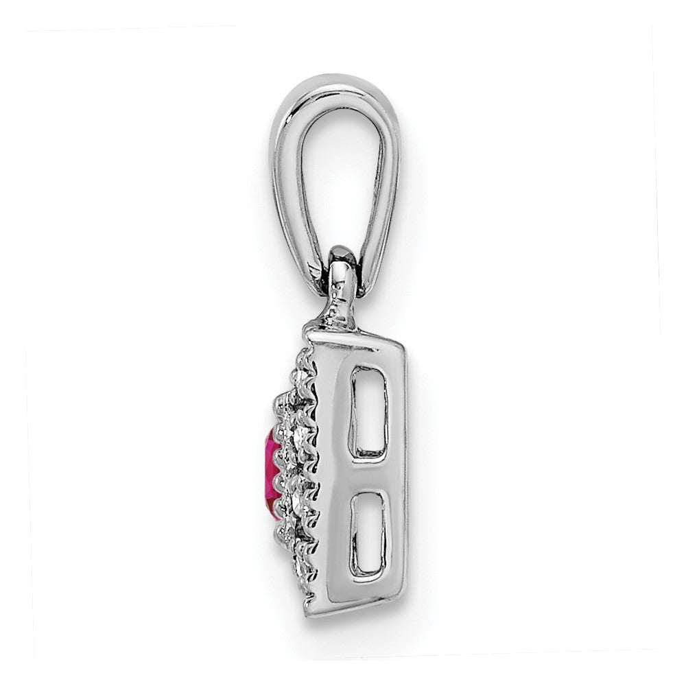 14K White Gold Family Jewelry Diamond Semi-Set Pendant