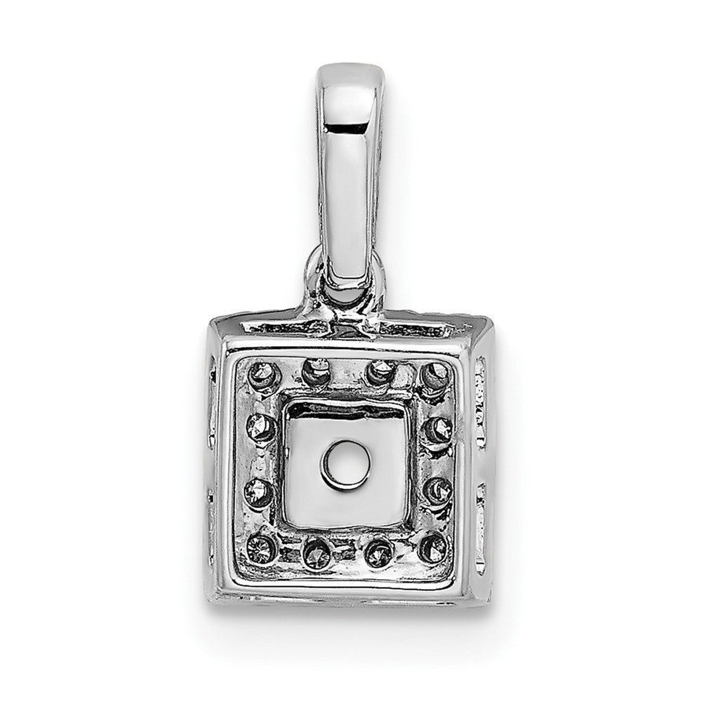 14K White Gold Family Jewelry Diamond Semi-Set Pendant