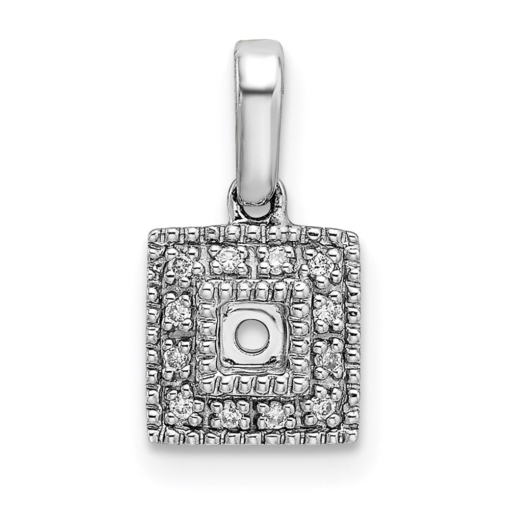14K White Gold Family Jewelry Diamond Semi-Set Pendant