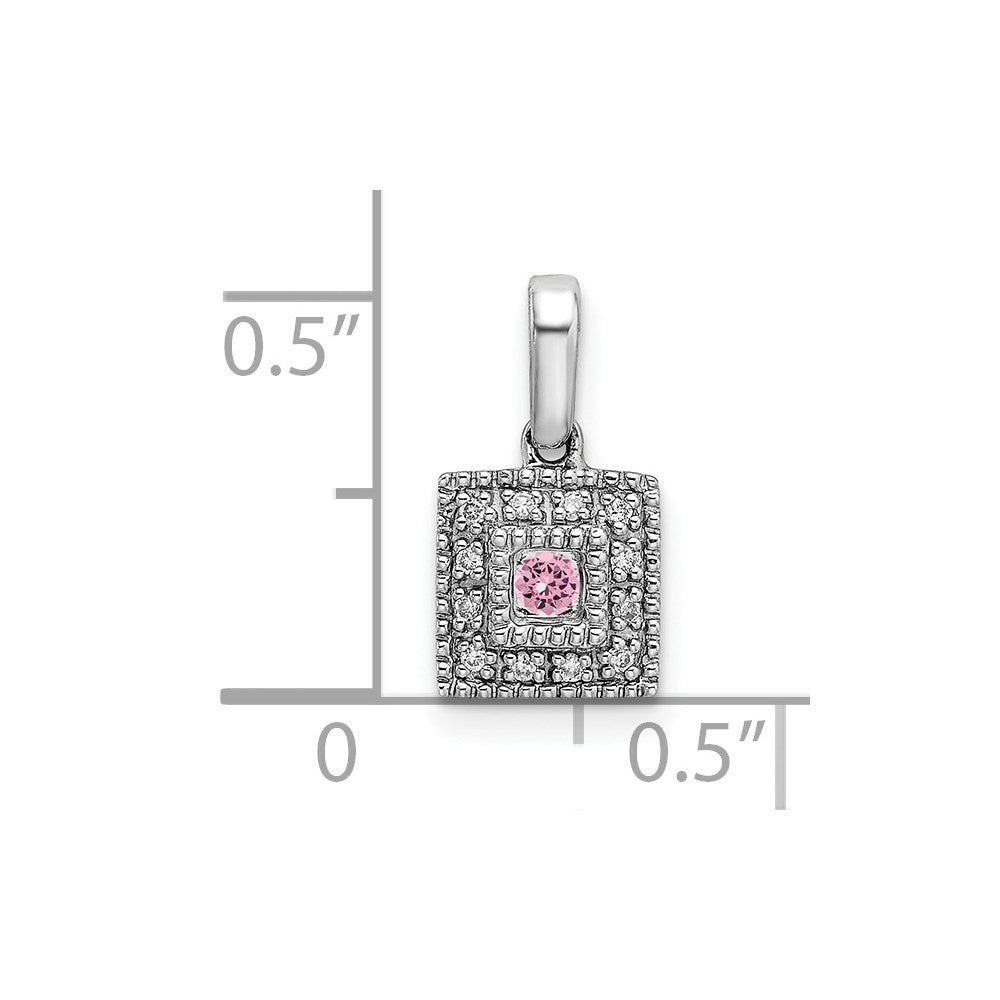 14K White Gold Family Jewelry Diamond Semi-Set Pendant