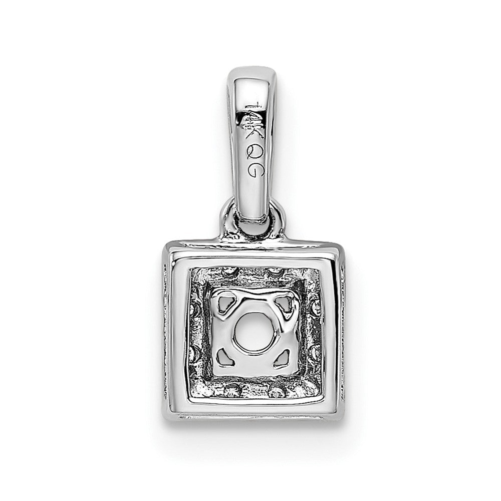 14K White Gold Family Jewelry Diamond Semi-Set Pendant