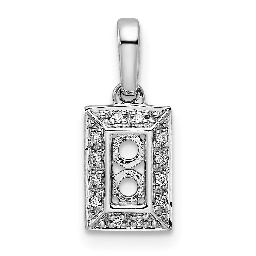 14K White Gold Family Jewelry Synthetic Stone & Diamond Set Pendant