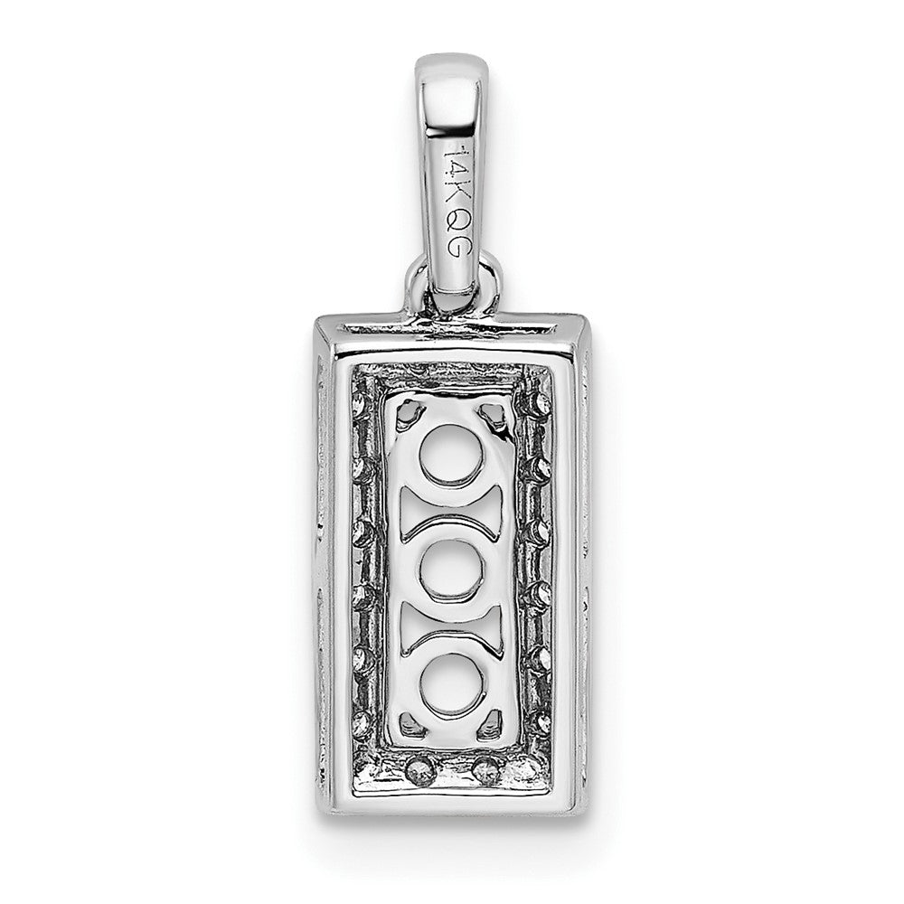 14K White Gold Family Jewelry Genuine Stone & Diamond Set Pendant