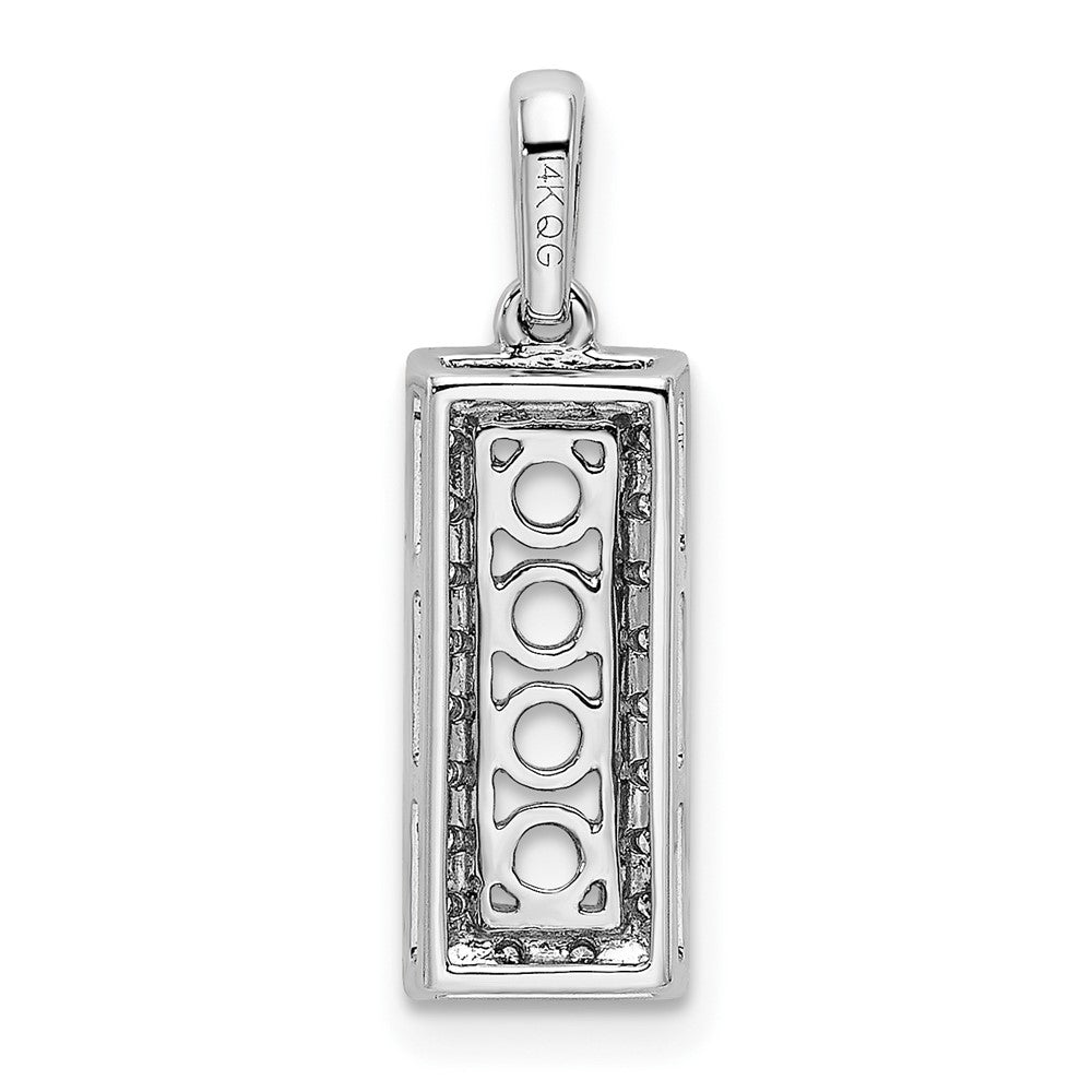 14K White Gold Family Jewelry Genuine Stone & Diamond Set Pendant