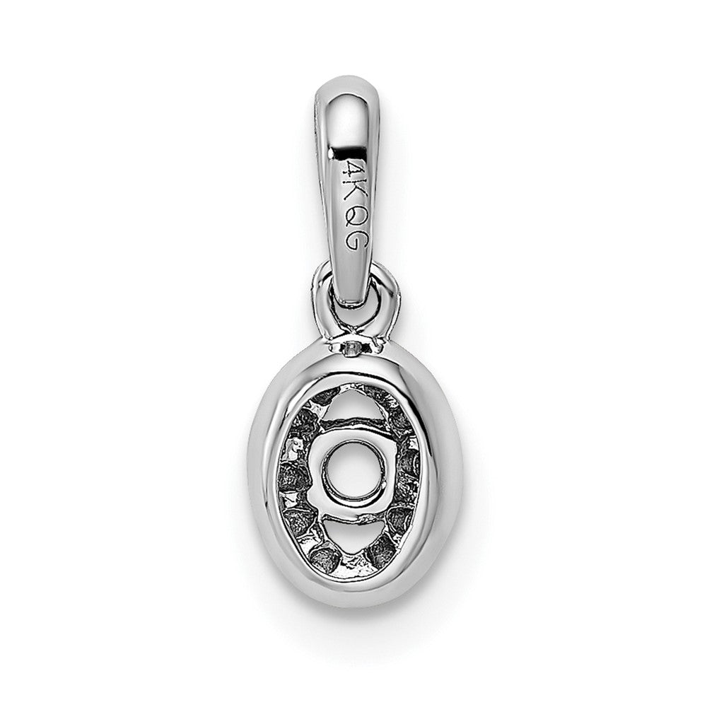 14K White Gold Family Jewelry Diamond Semi-Set Pendant