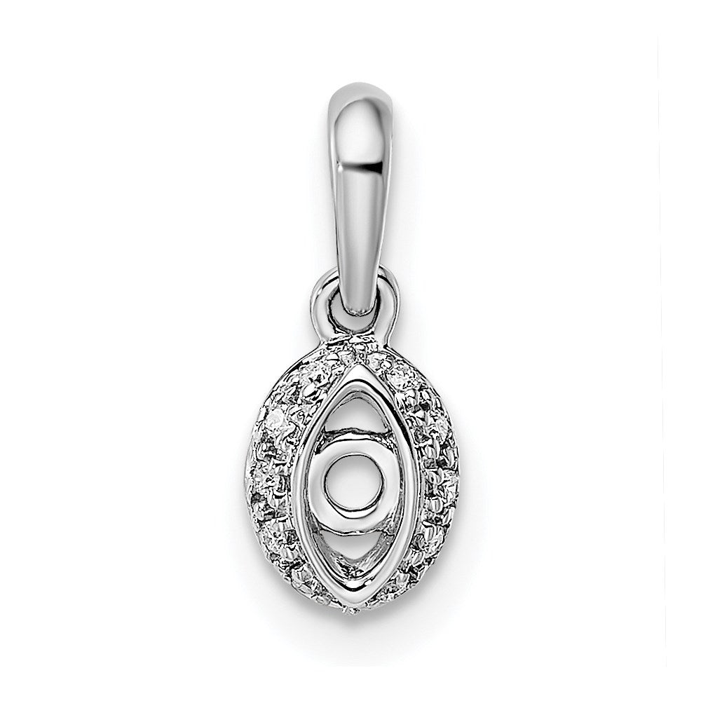 14K White Gold Family Jewelry Synthetic Stone & Diamond Set Pendant