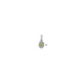 14K White Gold Family Jewelry Synthetic Stone & Diamond Set Pendant