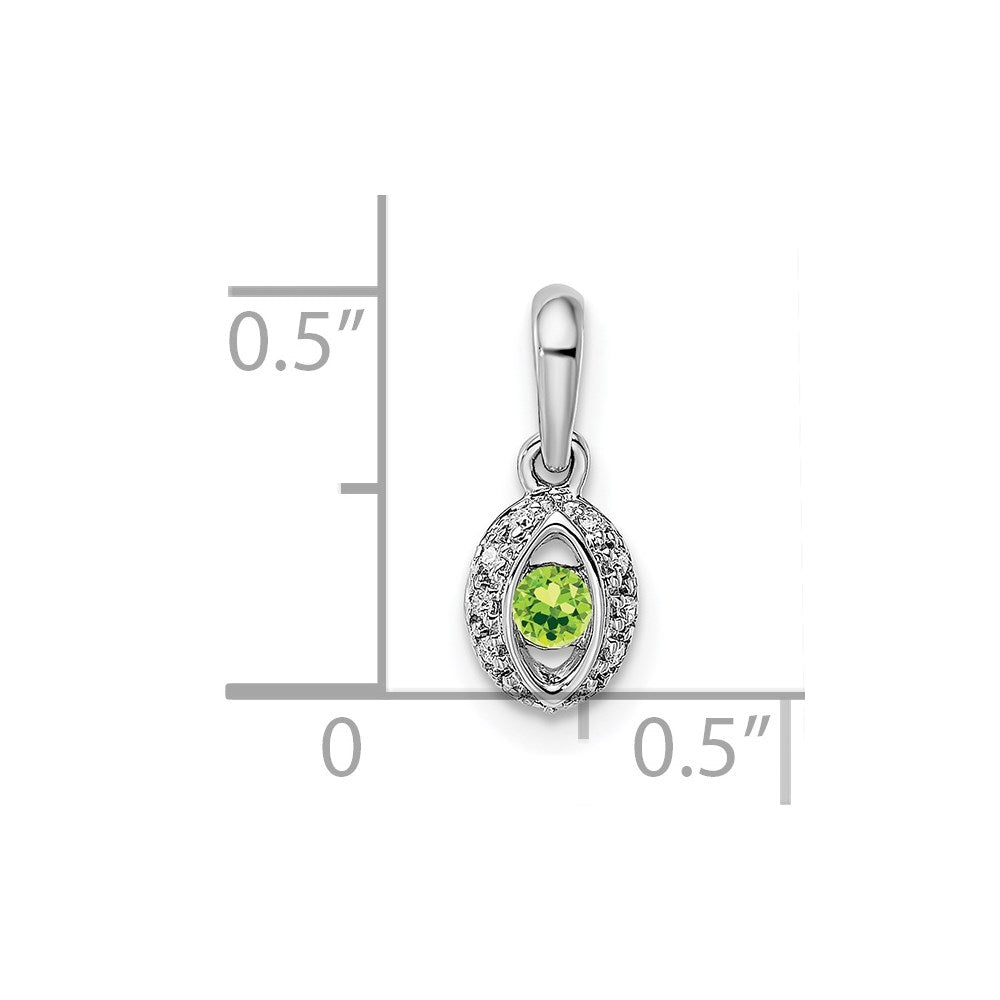 14K White Gold Family Jewelry Diamond Semi-Set Pendant