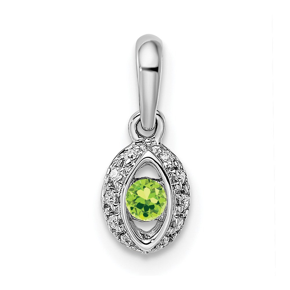 14K White Gold Family Jewelry Diamond Semi-Set Pendant