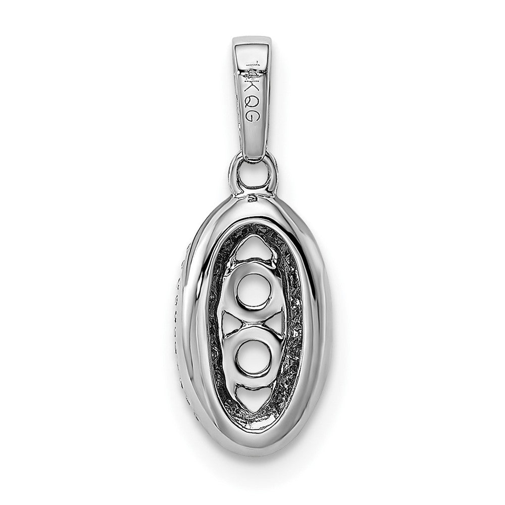 14K White Gold Family Jewelry Genuine Stone & Diamond Set Pendant