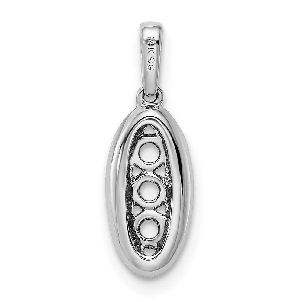 14K White Gold Family Jewelry Synthetic Stone & Diamond Set Pendant